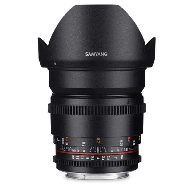 Obiettivo Samyang 16mm T2.2 VDSLR per Sony E Obiettivo Samyang 16mm T2.2 VDSLR per Sony E