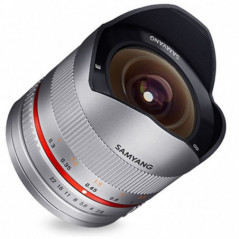 Stříbrný objektiv Samyang 8mm F2.8 Fisheye pro Fuji X
