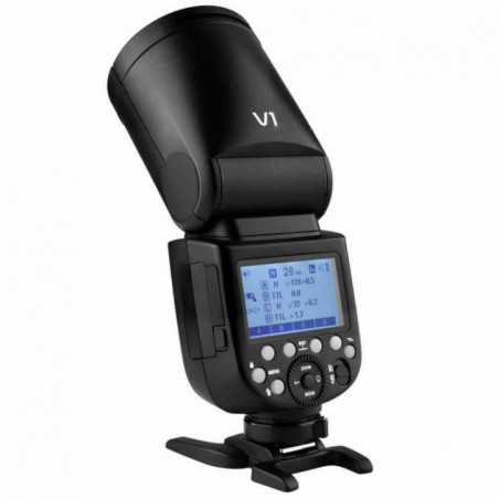 Flash a slitta Godox V1 a testa tonda per fotocamere Nikon