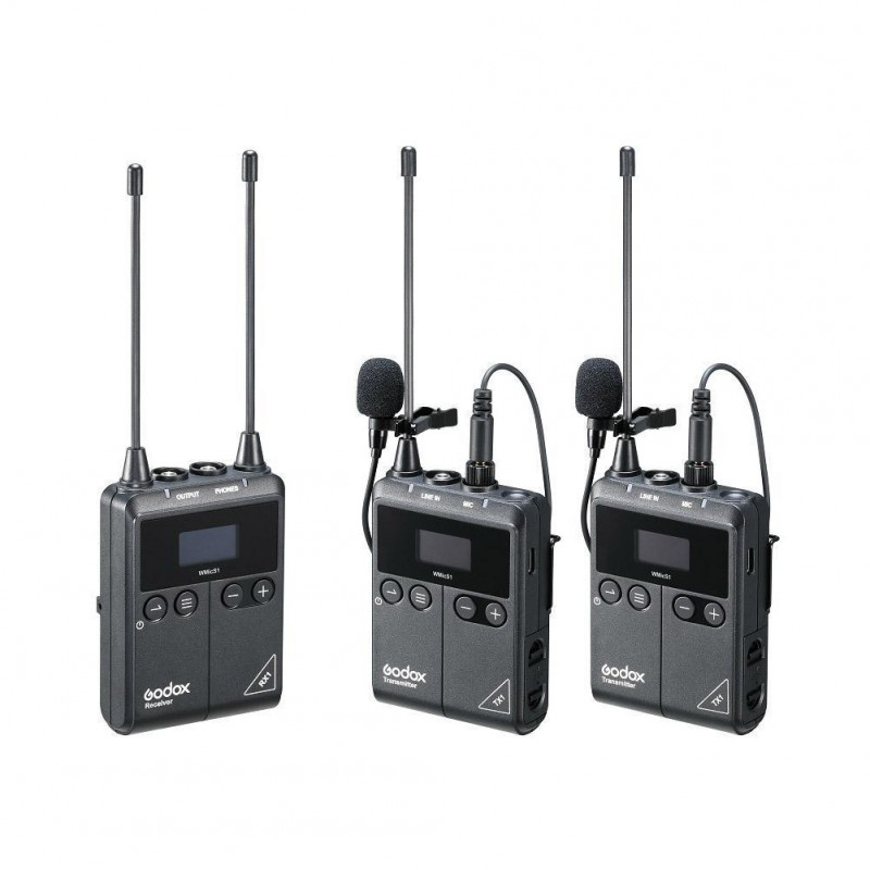 Godox WMicS1 Kit 2 Système de microphone Lavalier sans fil