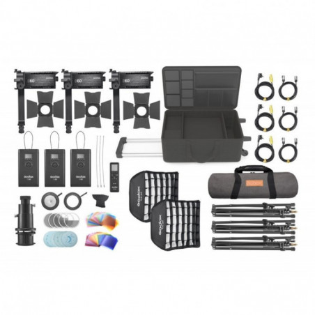Godox S60-D 3-Light Kit with accessories