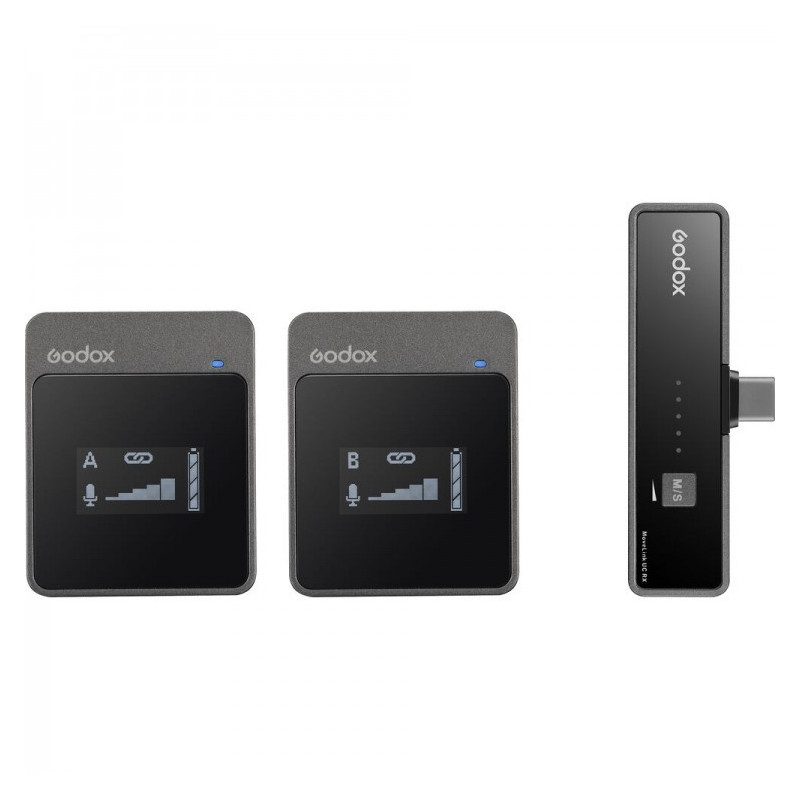 Système de microphone sans fil Godox Movelink UC2 2.4 GHz (USB Type-C) Système de microphone sans fil Godox Movelink UC2 2.4 GHz (USB Type-C)