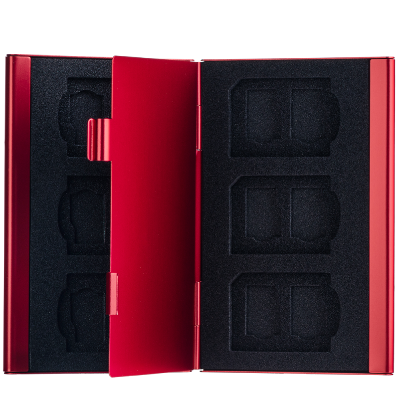 Genesis Gear Schutzbox für Speicherkarten 6SD+12TF – rot Genesis Gear Schutzbox für Speicherkarten 6SD+12TF – rot