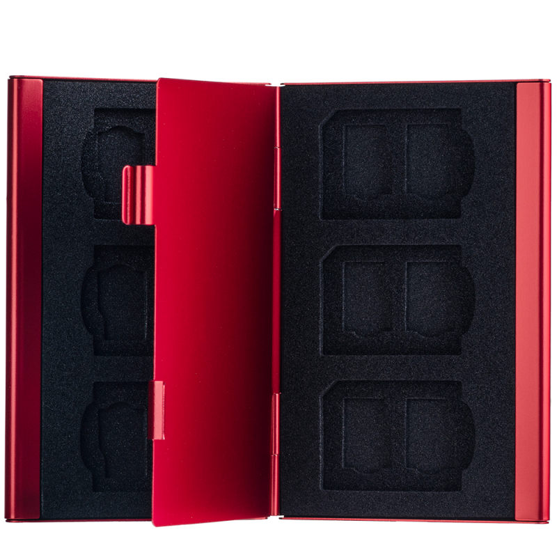 Ochranný box Genesis Gear pro 6SD + 12TF karty červený