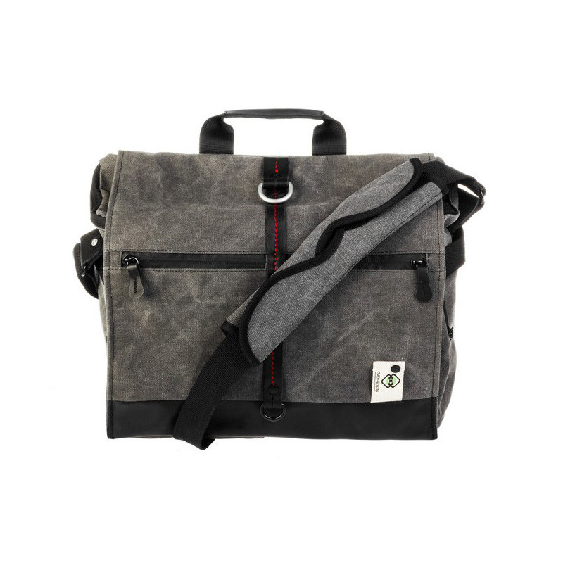Shiraz 30L Bag - Smoked Black +brown leather - La Poderosa Goods -  Saddlebags, Luggage and Premium Motorcycle Accessories