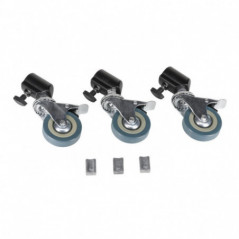 Roulettes Quadralite pour pieds studio – 3 pièces