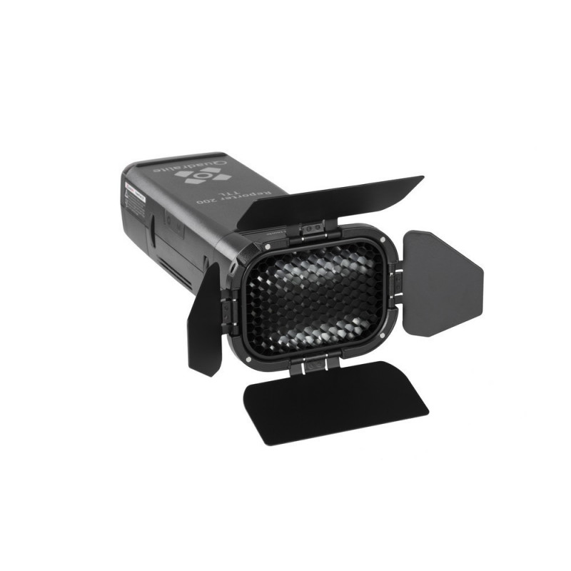 Quadralite Reporter 200 TTL A-type Head Barndoor Kit – barn doors and filters