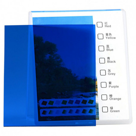 Filtro rettangolare Delta pieno blu 95×84 mm