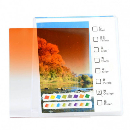 Filtro rettangolare graduato Delta arancione 95×84 mm