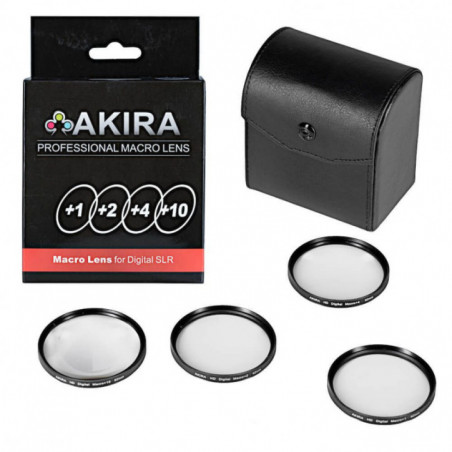 Sada makroobjektivů Akira +1 +2 +4 +10 55mm
