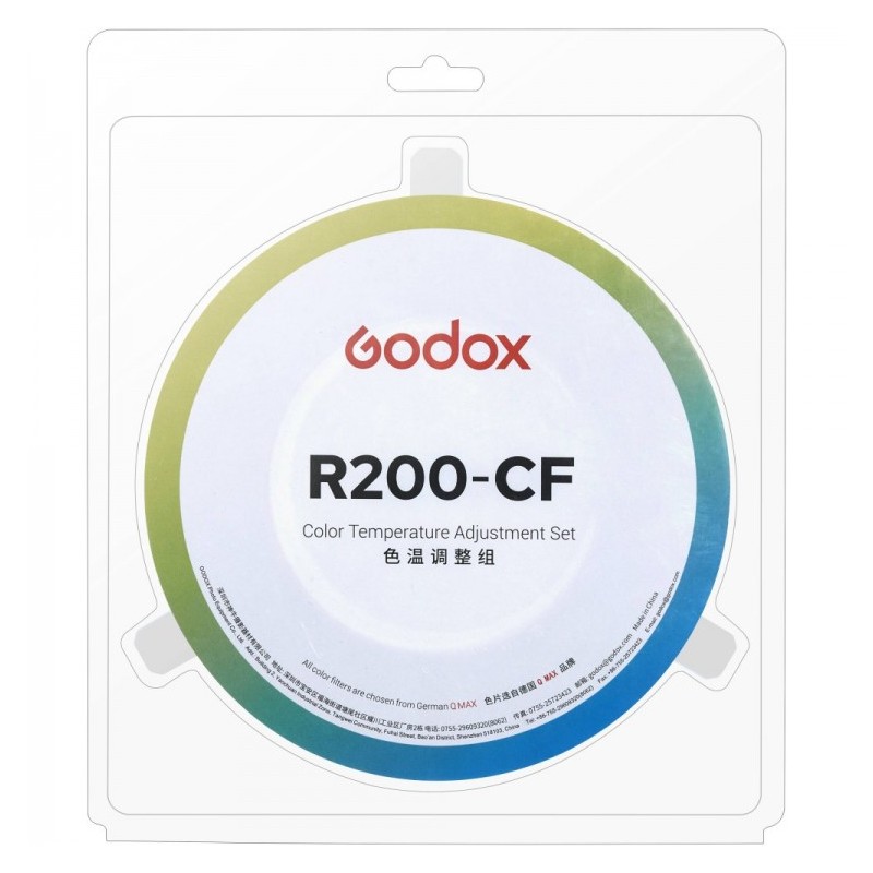 Godox R200-CF Set di filtri colorati in gel per testa flash anulare R200