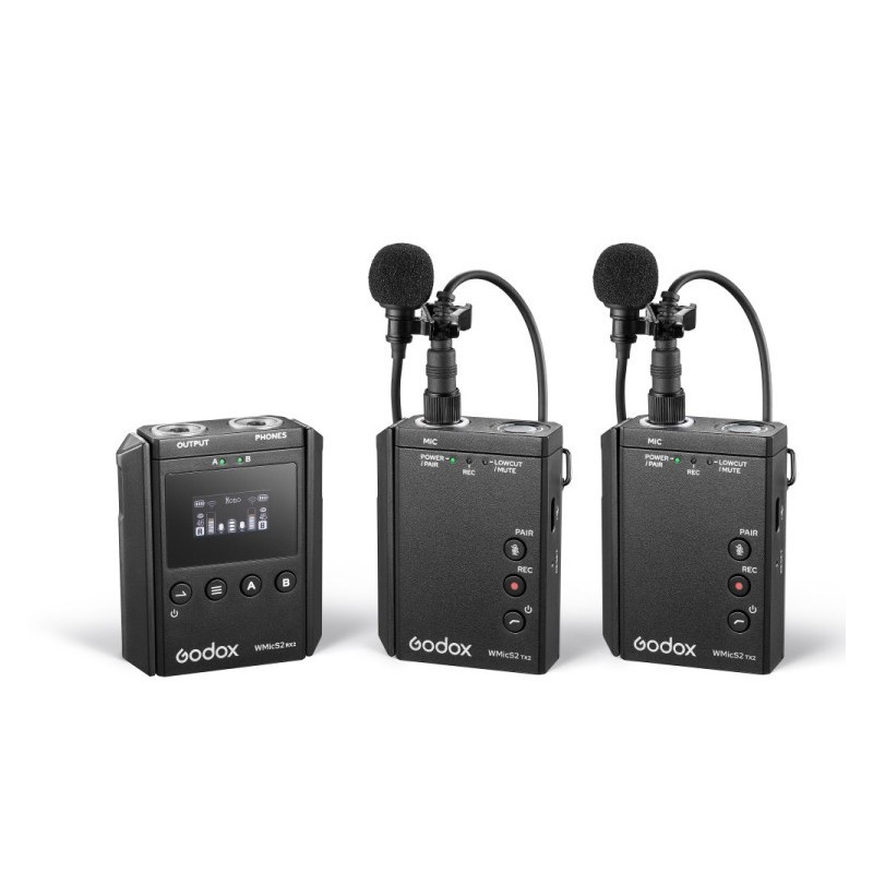 Godox UHF Drahtlos-Mikrofonsystem WMicS2 Kit 2 Godox UHF Drahtlos-Mikrofonsystem WMicS2 Kit 2