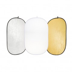 Quantuum Collapsible Reflector Silver-Gold 120x180cm + Collapsible Reflector Diffusion 120x180 cm