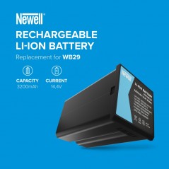 Batteria Newell WB29 3200 mAh per Godox AD200 / AD200 Pro