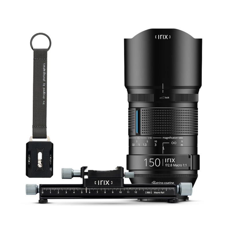 Irix zestaw 150mm Canon EF + szyna makro 180 + brelok