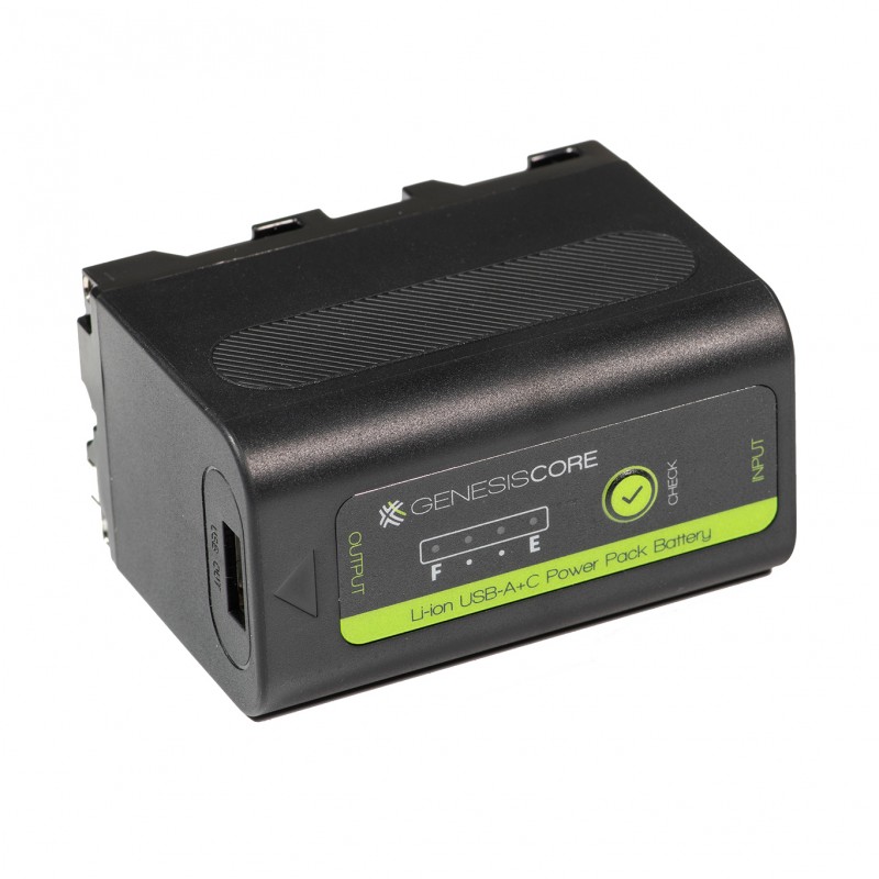 Batteria Genesis Core tipo NP-F750 7,2 V 5200 mAh USB-A + USB-C