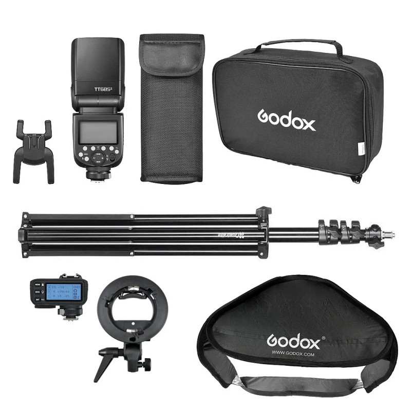 Outdoor Kit – Godox TT685II Canon + Transmitter + Softbox + Light Stand