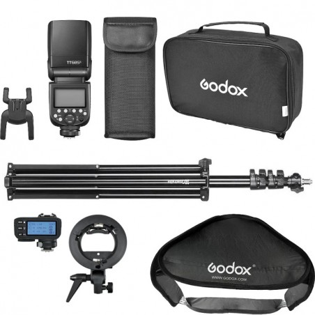 Kit extérieur – Godox TT685II Canon + Déclencheur + Softbox + Trépied