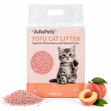 JuliaPets litière tofu Pêche 6L