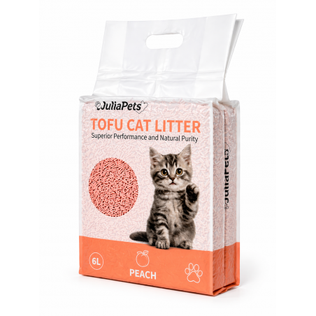JuliaPets Tofu-Katzenstreu Pfirsich 6L