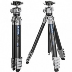 Leofoto AZ-235C+LH-30R Karbonowy statyw fotograficzny Azure z głowicą kulową (half silver (czarno-srebrny))
