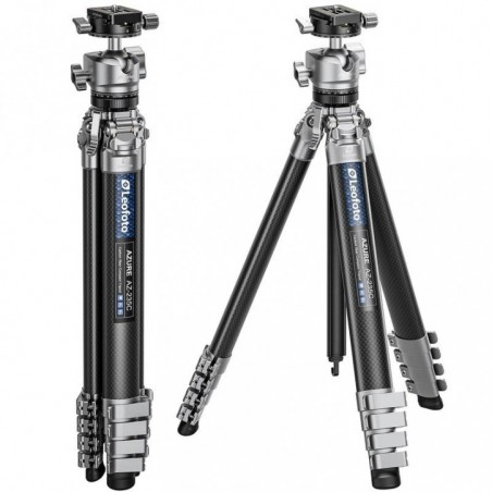 Leofoto AZ-235C+LH-30R Karbonowy statyw fotograficzny Azure z głowicą kulową (half silver (czarno-srebrny))