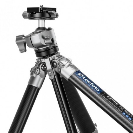 Leofoto AZ-235C+LH-30R Karbonowy statyw fotograficzny Azure z głowicą kulową (half silver (czarno-srebrny))