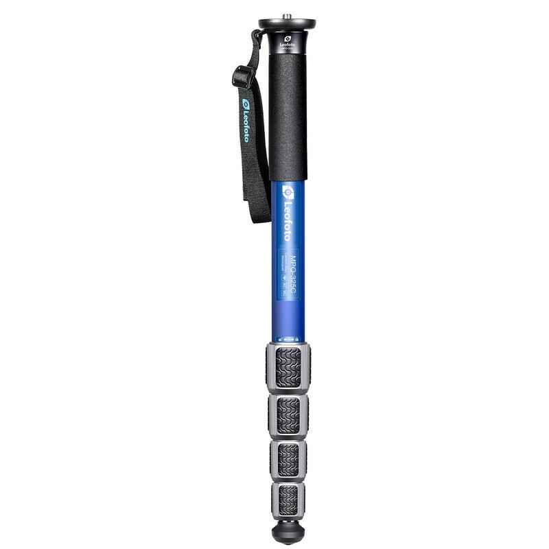 Leofoto MPQ-325C monopod karbonowy z chowanymi nóżkami (niebieski)