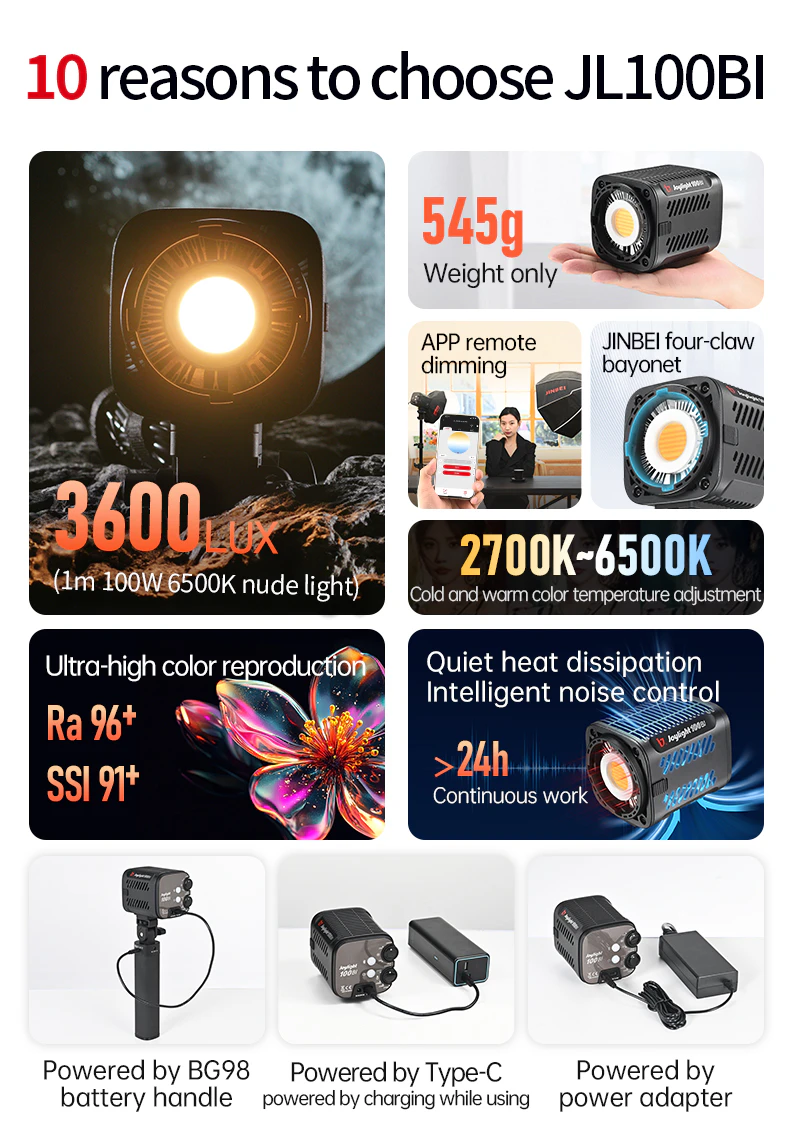 Jinbei JL-100Bi LED video light (without power adapter) - product image 6