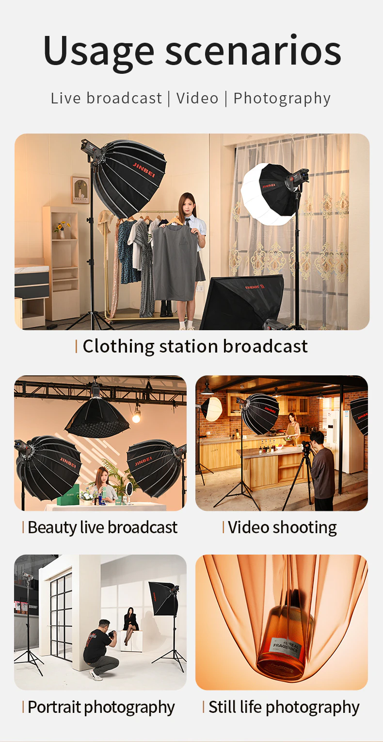 Jinbei JL-220Bi luce video LED (con riflettore EF Boost) luce LED Jinbei JL-220Bi – immagine 3
