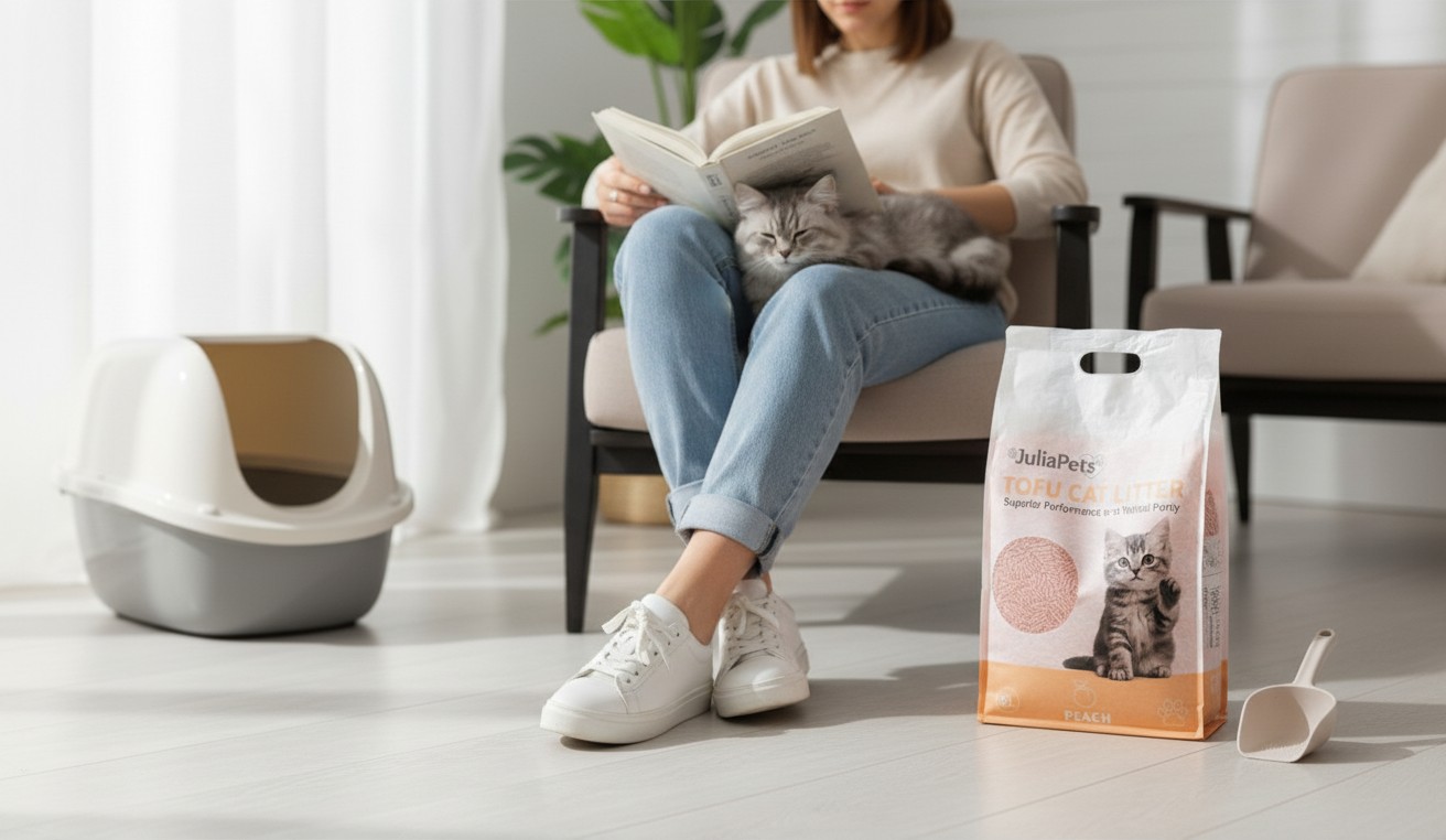 JuliaPets litière tofu Pêche 6L JuliaPets litière tofu Pêche 6L – image produit 1