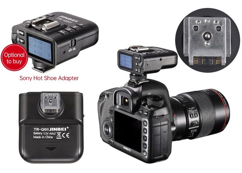 Jinbei TR-Q6II ricetrasmettitore universale Adattatore Sony per slitta a contatto caldo opzionale