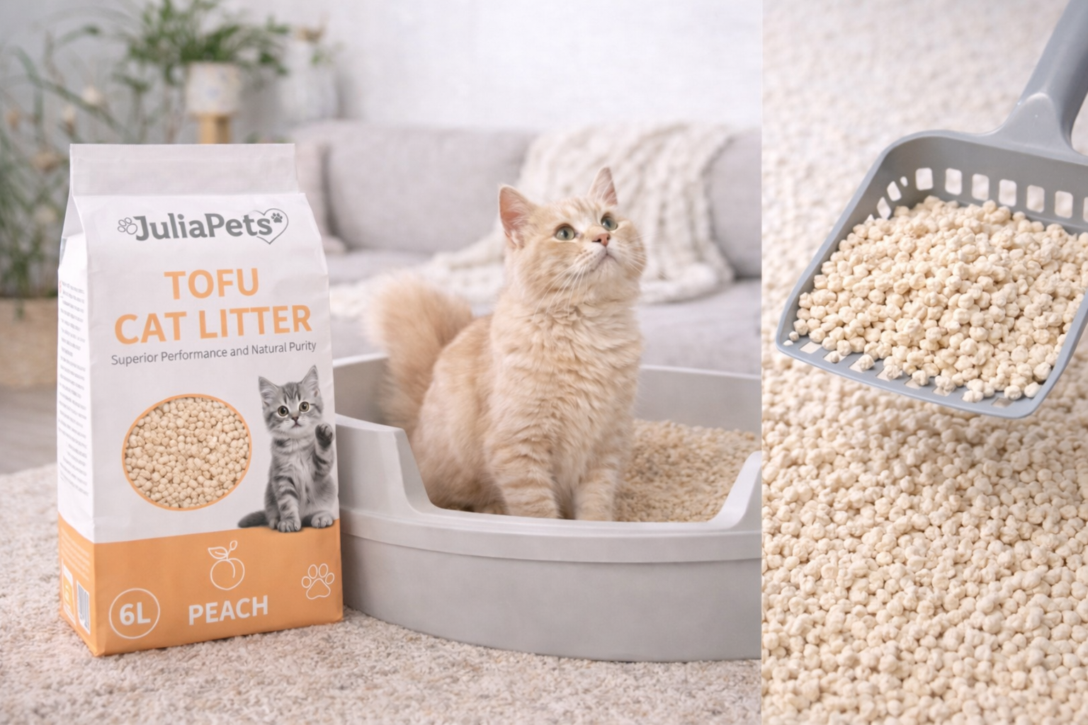 JuliaPets Tofu-Katzenstreu Pfirsich 6L - Produktbild 8