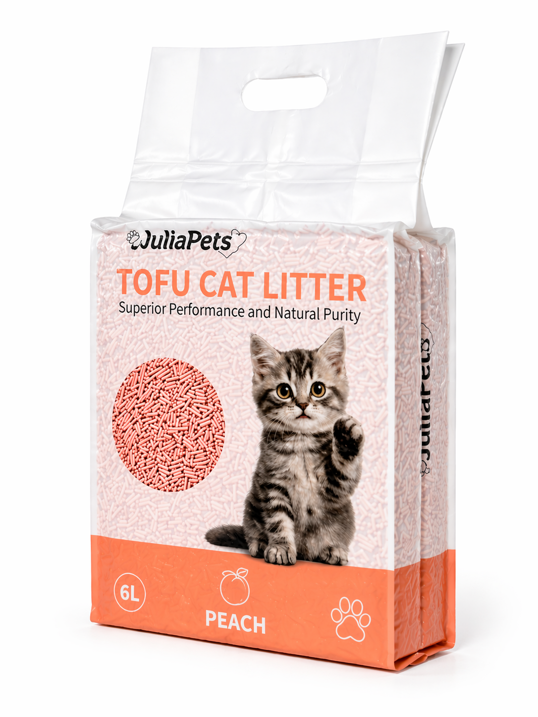 JuliaPets Tofu-Katzenstreu Pfirsich 6L - Produktbild 5